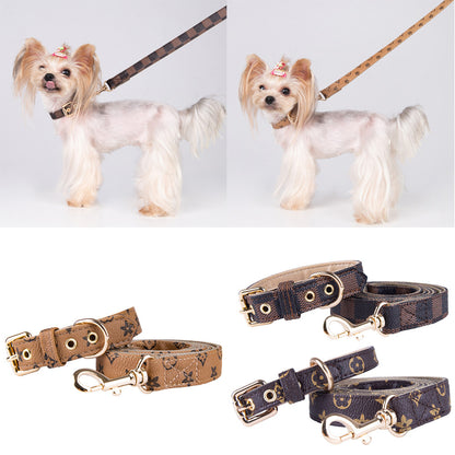 Vegan Leather Couture Dog Collar and Leash