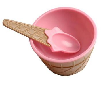 Ice Cream Cone Shaped Ice Cream Bowls Pink