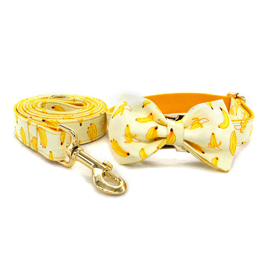 Banana Pet Bowtie Collar and Leash Sets Bowtie Collar +Leash
