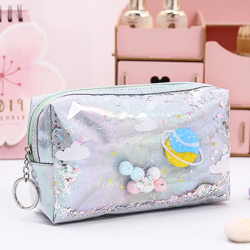 Holographic Glitter Shaker Toiletry Bag