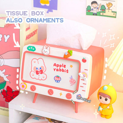 Kawaii Mini TV Shaped Tissue Box Phone Holder