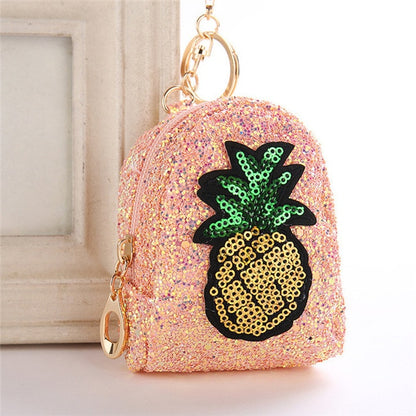 Mini Pineapple Backpack Keychain Orange
