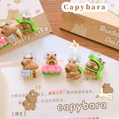 Cute Capybaras Acrylic Stationery Clip Set