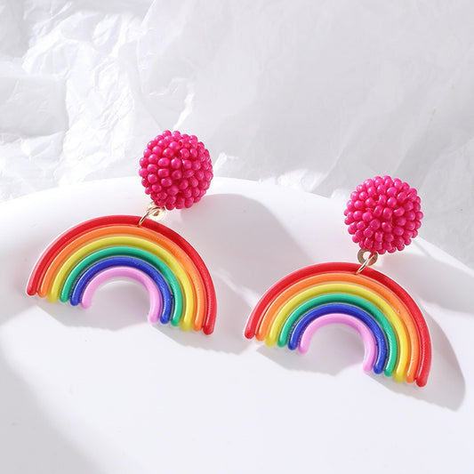 Rainbow Resin Earrings