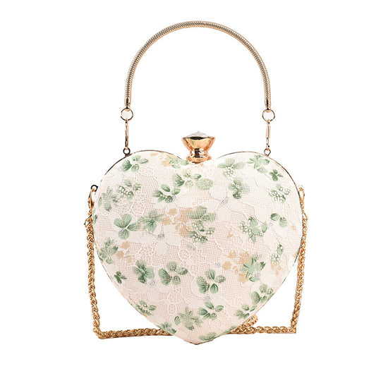 Floral Lace Hardshell Luxury Handbag