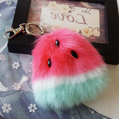 Watermelon Pom Keychain