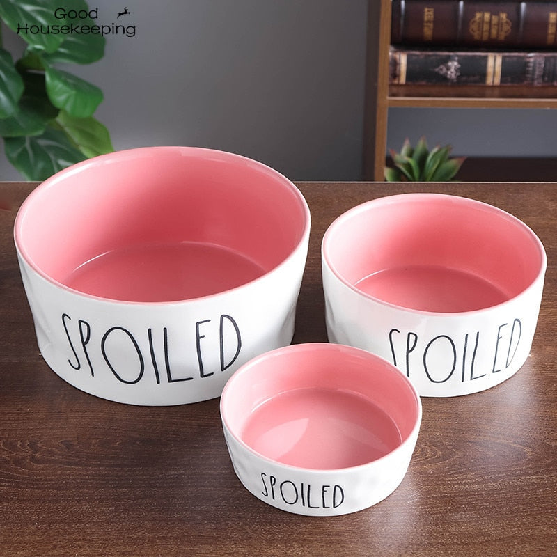 "Spoiled" Ceramic Pet Food Bowl