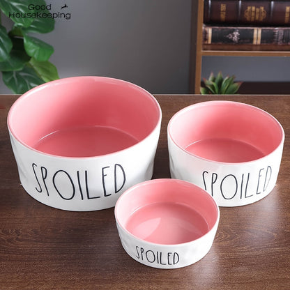 "Spoiled" Ceramic Pet Food Bowl