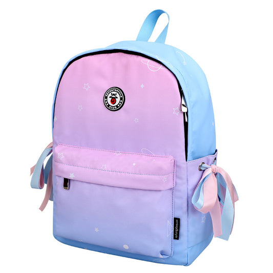 Aesthetic Gradient Travel Backpack Pink and Blue