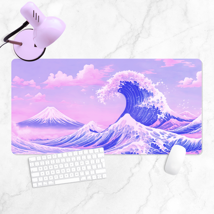 Pastel Great Wave X-Large Desk Mat Gaming Mousepad 18x36"