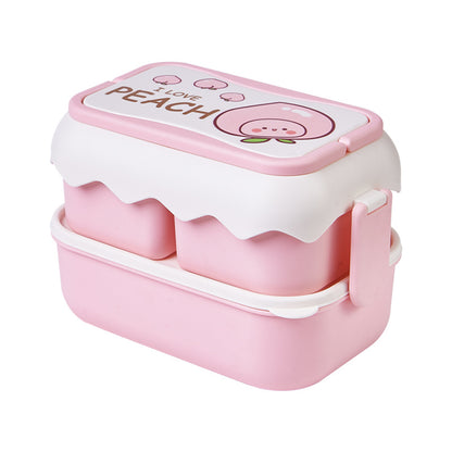 Cute Pastel Double-layer Bento Lunch Box