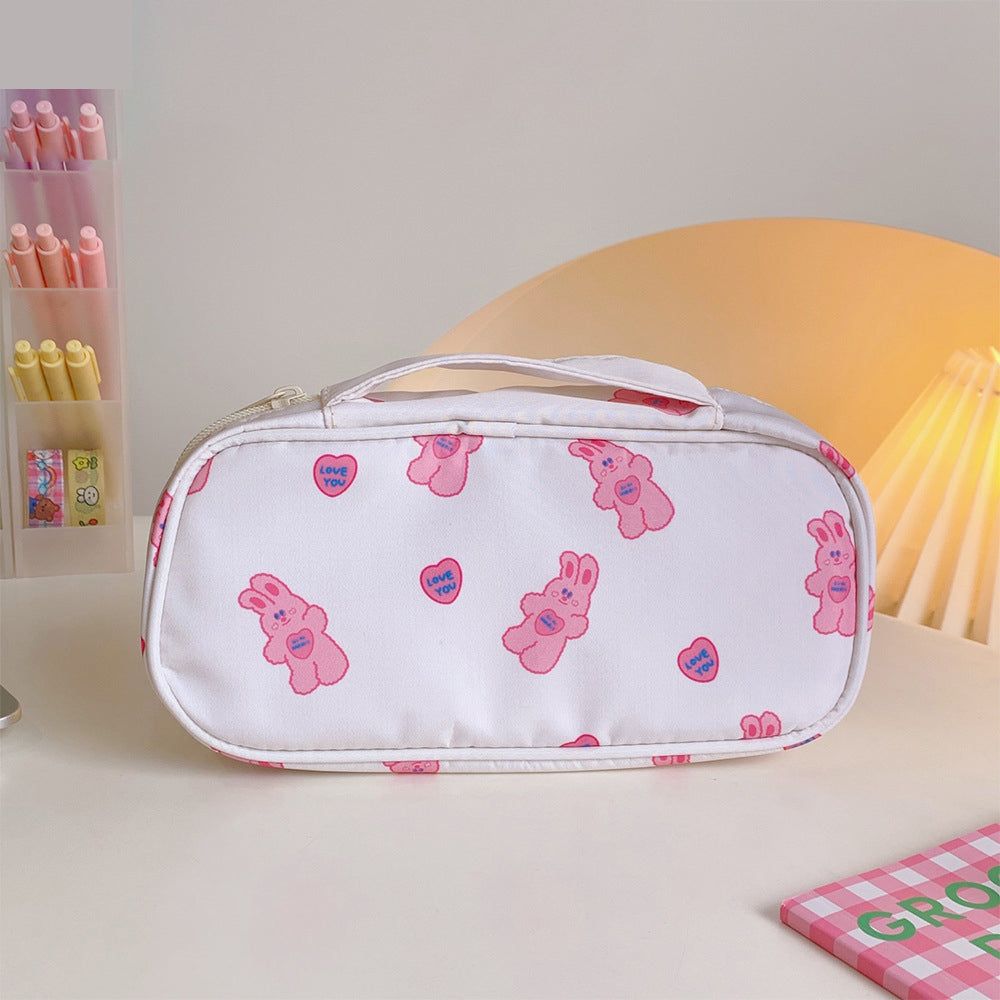 Cute Animal Print Canvas Pencil Case