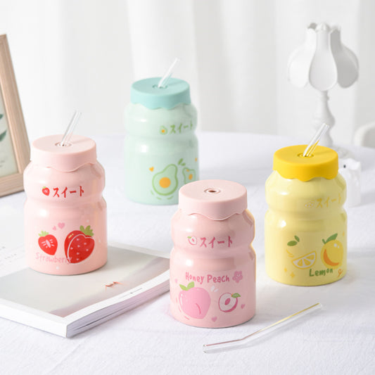 Ceramic Pastel Fruit Yakult Milk Cup