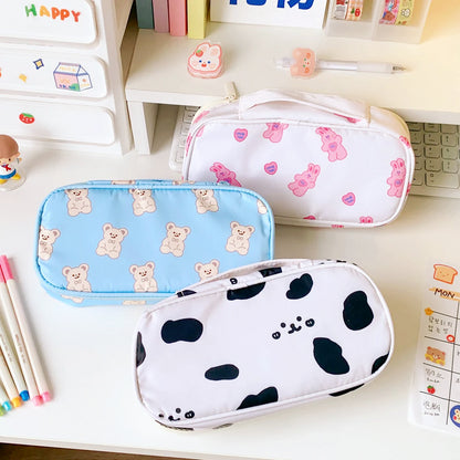 Cute Animal Print Canvas Pencil Case