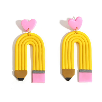 Handmade Polymer Clay Pencil Earrings