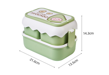 Cute Pastel Double-layer Bento Lunch Box