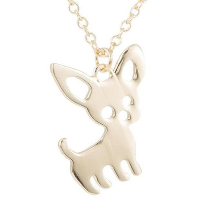 Chihuahua Silhouette Pendant Necklace gold