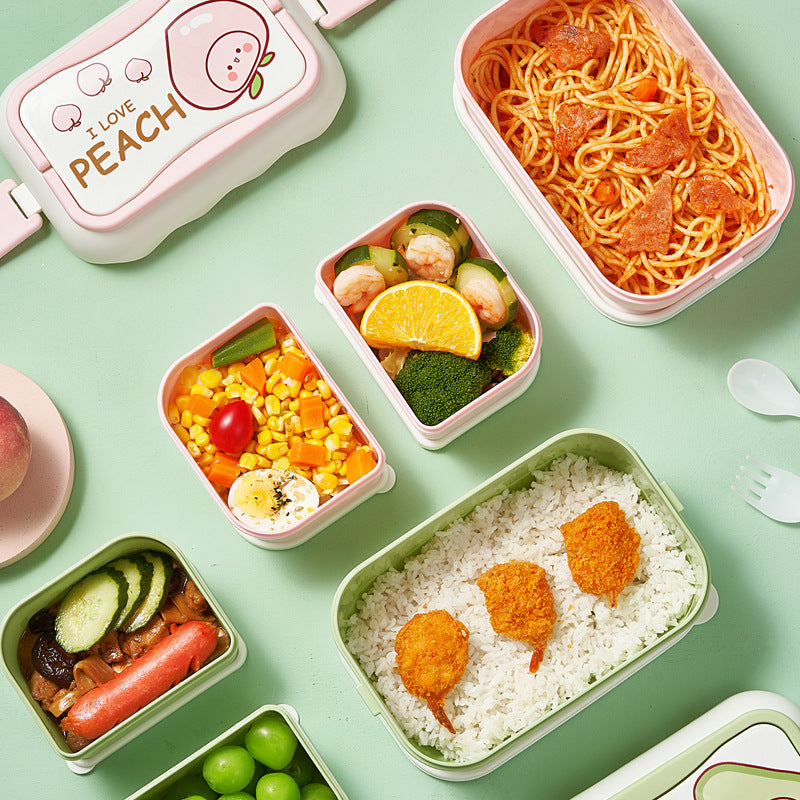 Cute Pastel Double-layer Bento Lunch Box