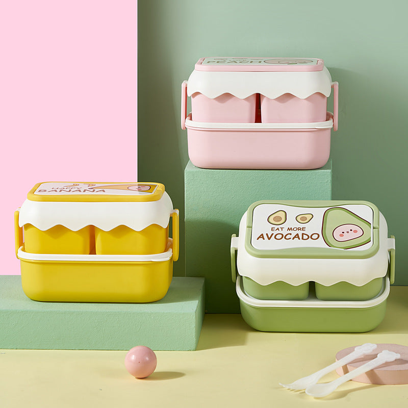 Cute Pastel Double-layer Bento Lunch Box