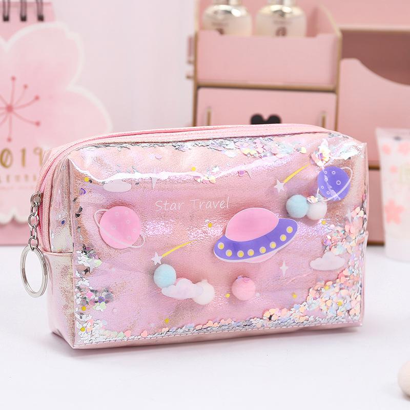 Holographic Glitter Shaker Toiletry Bag