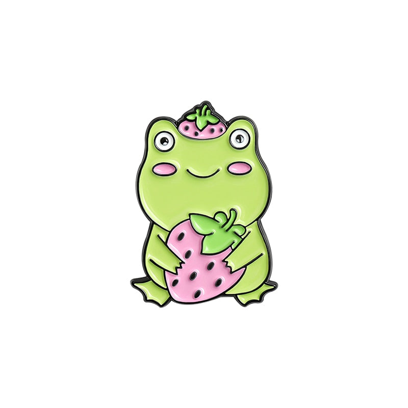 Cute Frogs 4pc Enamel Pin Set