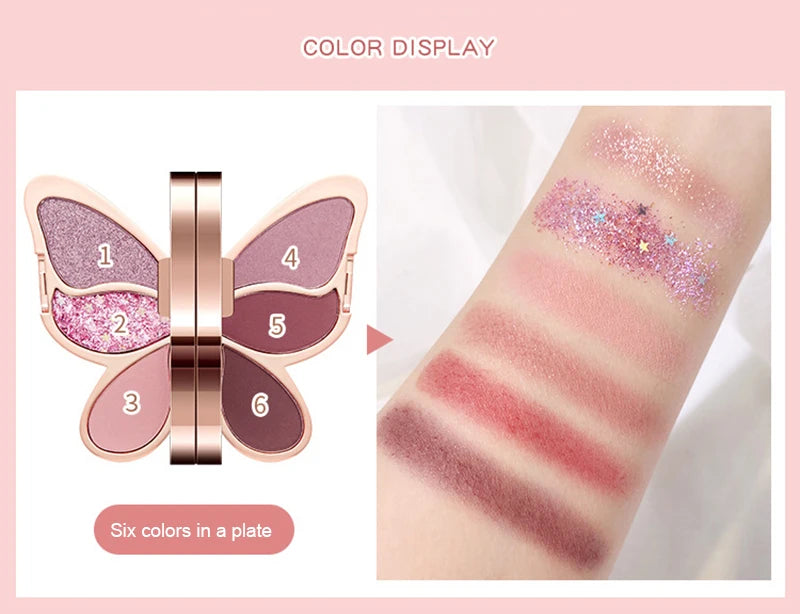 Butterfly Shimmer Eye Shadow Palette Compact