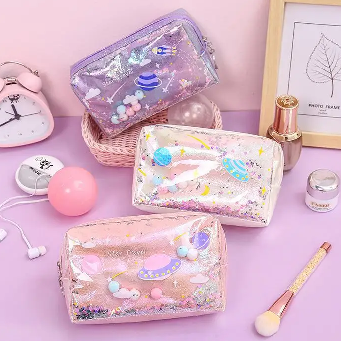 Holographic Glitter Shaker Toiletry Bag