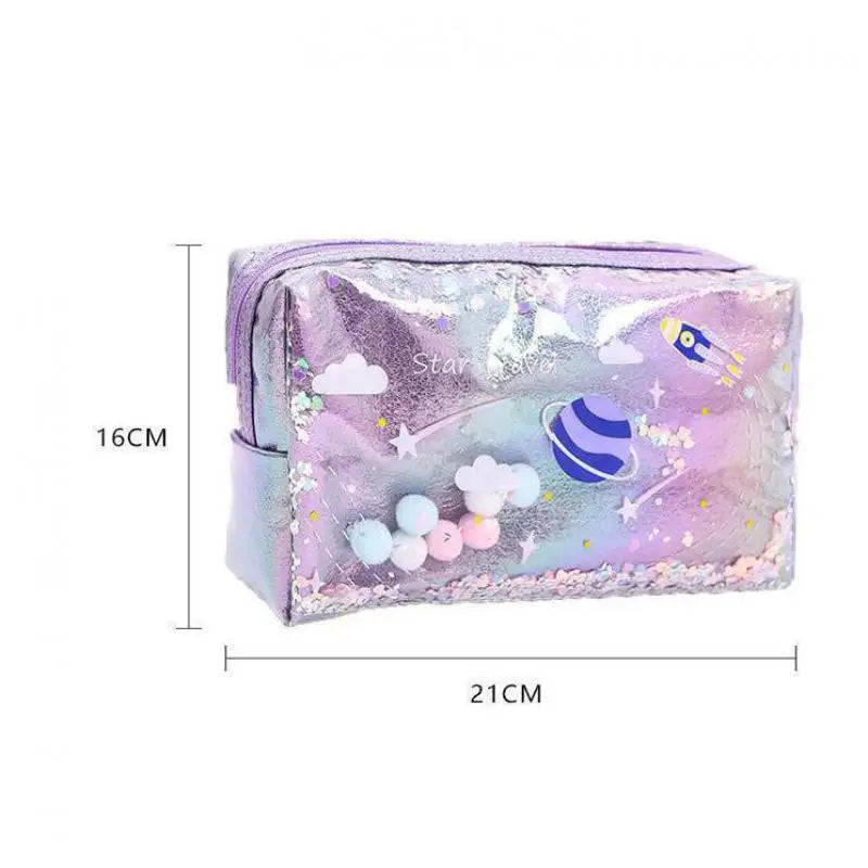 Holographic Glitter Shaker Toiletry Bag