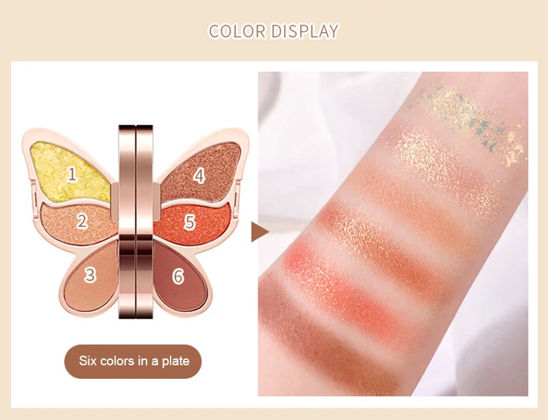 Butterfly Shimmer Eye Shadow Palette Compact