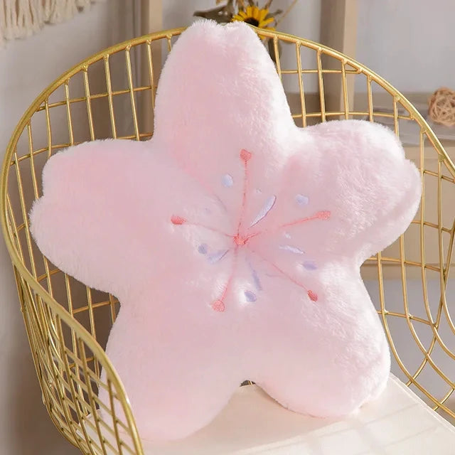 Pink Sakura Plush Throw Pillow Small