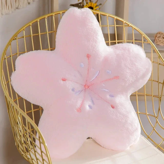 Pink Sakura Plush Throw Pillow Large