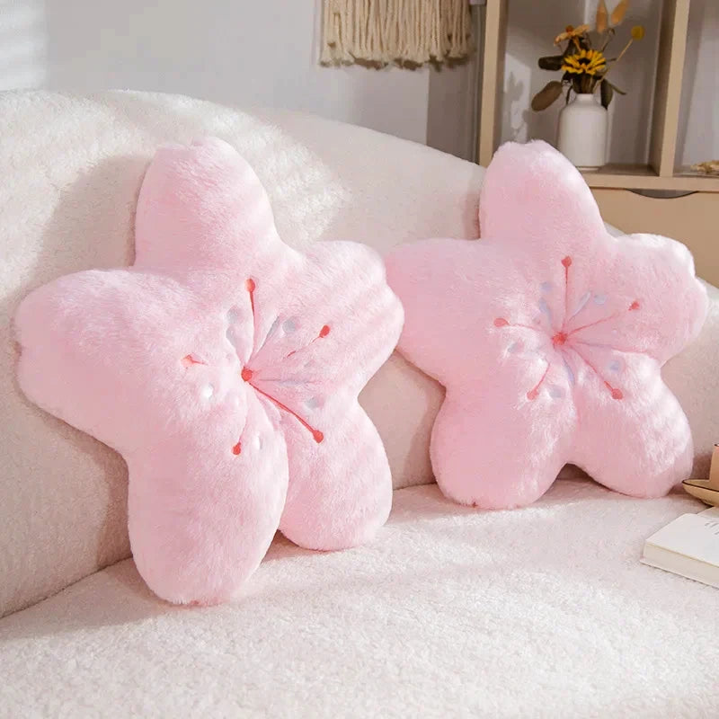 Pink Sakura Plush Throw Pillow