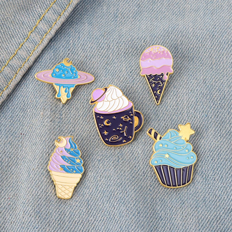 Outer Space Desserts Enamel Pins