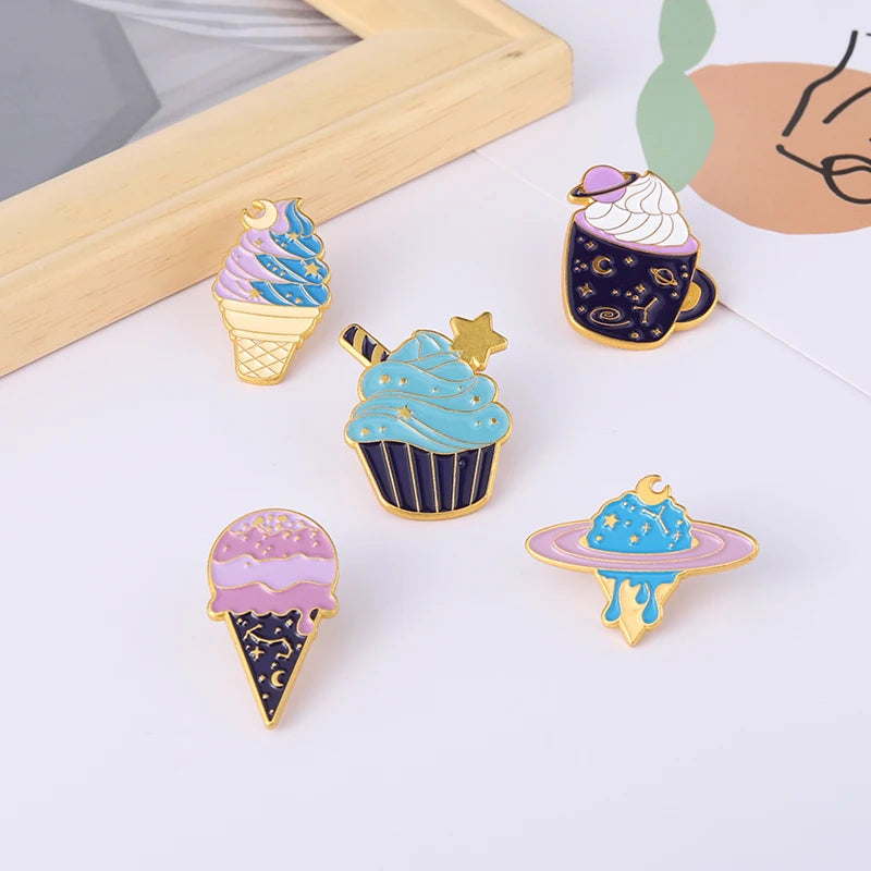 Outer Space Desserts Enamel Pins