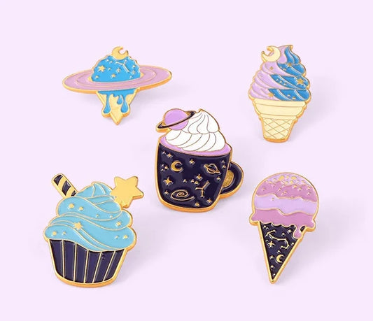 Outer Space Desserts Enamel Pins