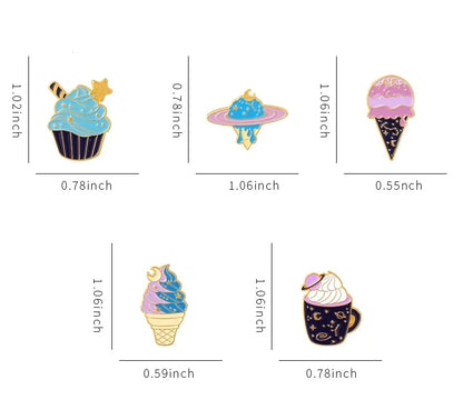 Outer Space Desserts Enamel Pins