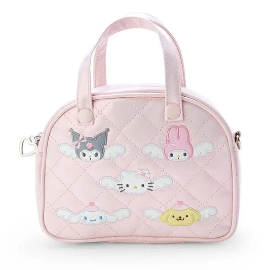 Hello Kitty Characters Embroidered Vegan Leather Handbag