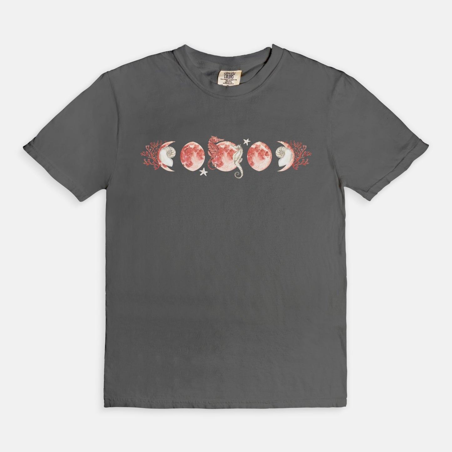 Coral Moon Phases Comfort Colors Tee