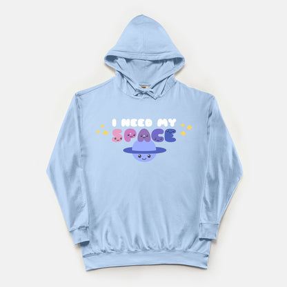 I Need My Space Comfort Colors Lightweight Hooded Sweatshirt Hydrangea