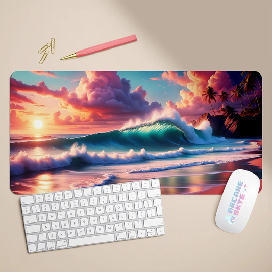 Fantasy Sunset Beach Desk Mat 18x36 inch