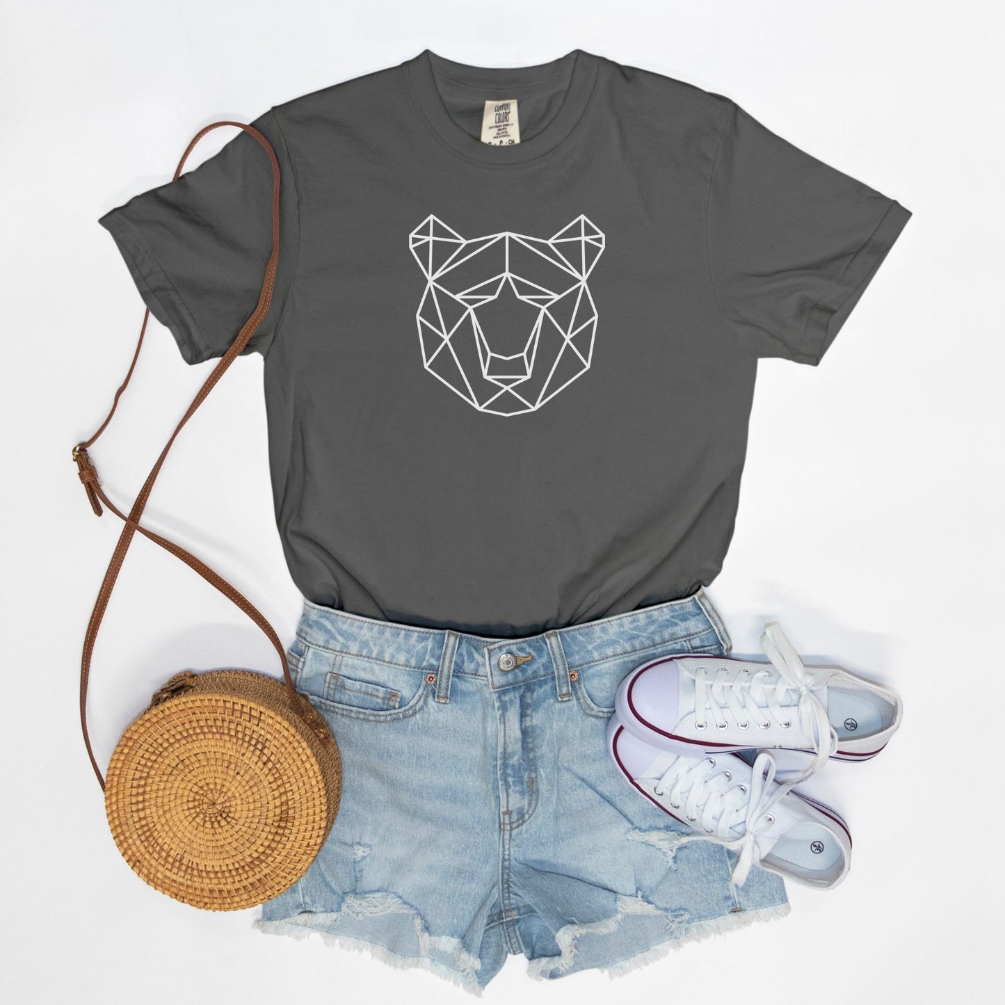 Geometric Bear Comfort Colors Tee