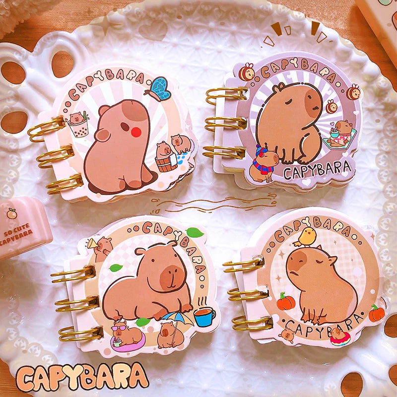 Kawaii Capybaras Mini Spiral Notebooks