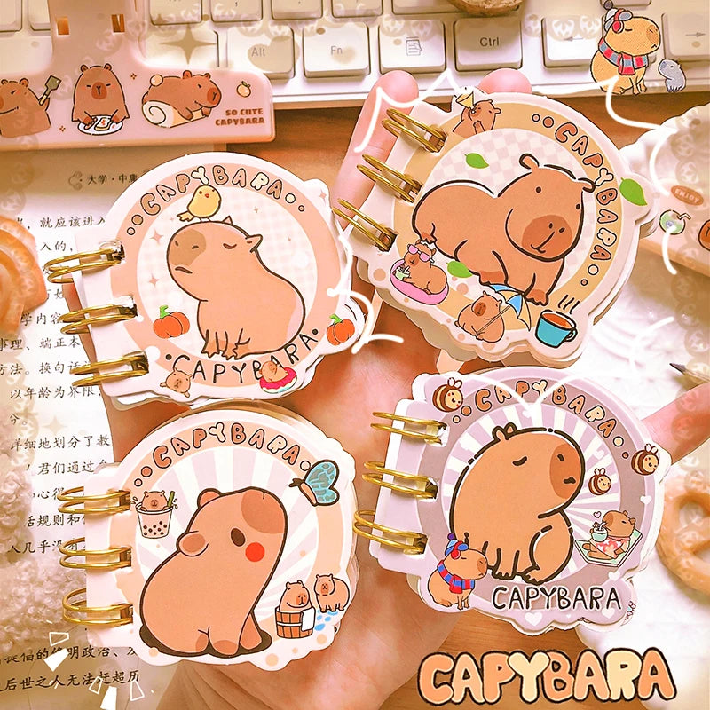 Kawaii Capybaras Mini Spiral Notebooks