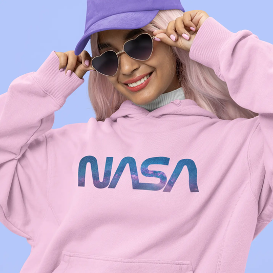 NASA Milky Way Logo Unisex Hoodie Light Pink