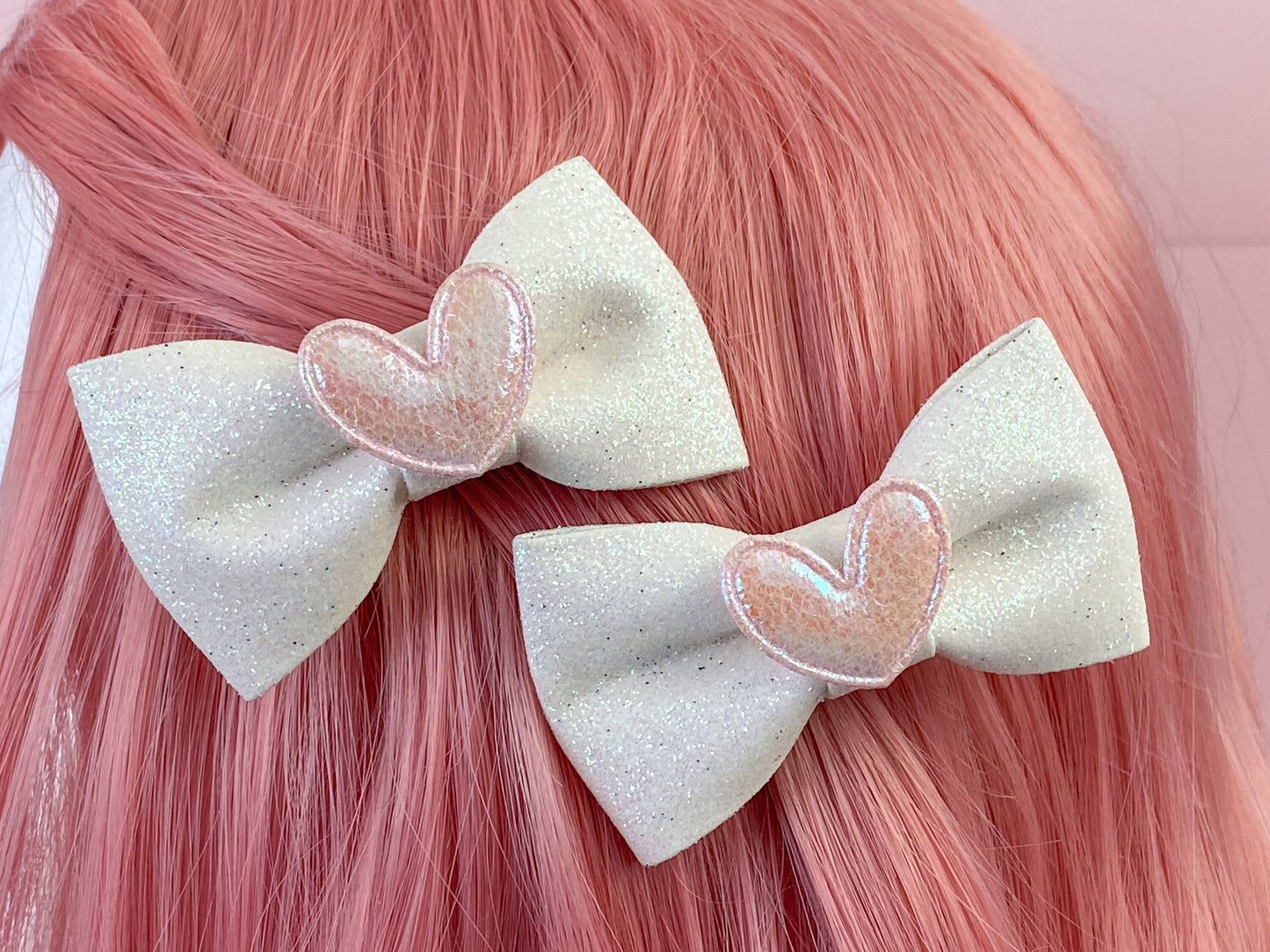 Heart Bow Hair Clips