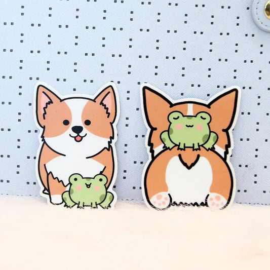 Corgi & Frog Stickers