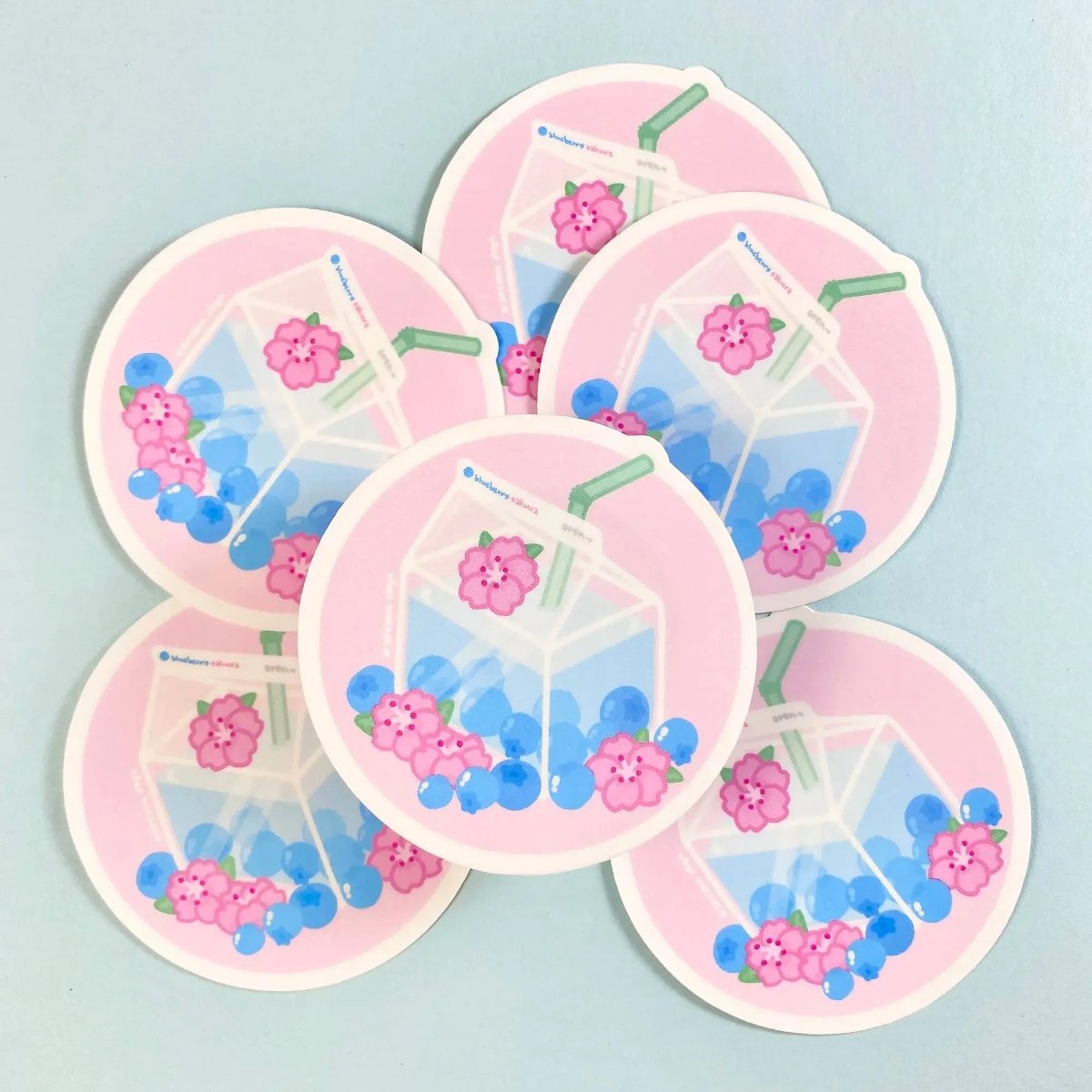 Blueberry Sakura Milk Vinyl Sticker