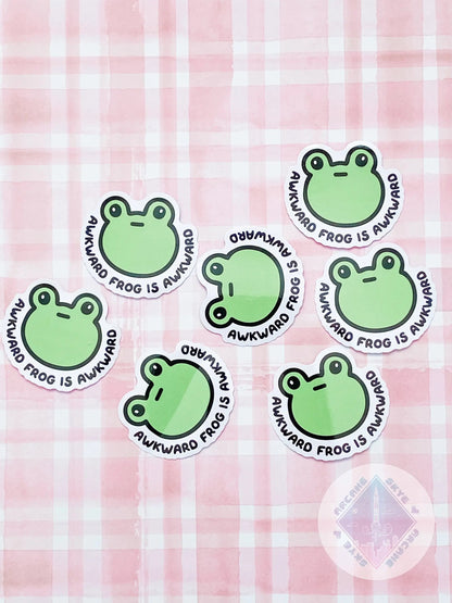 Awkward Frog Vinyl Sticker