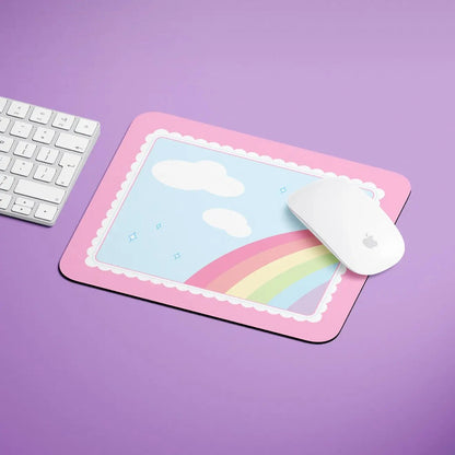 Kawaii Clouds Pastel Rainbow Mousepad