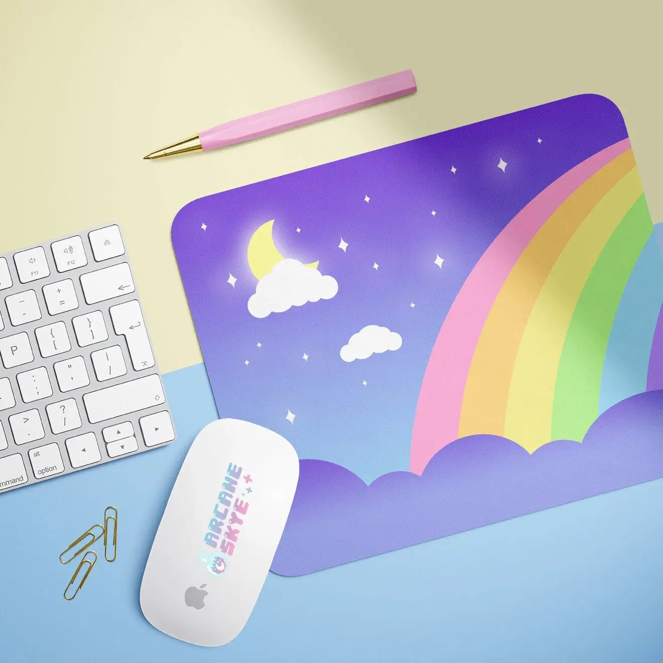 Nighttime Rainbow Mousepad